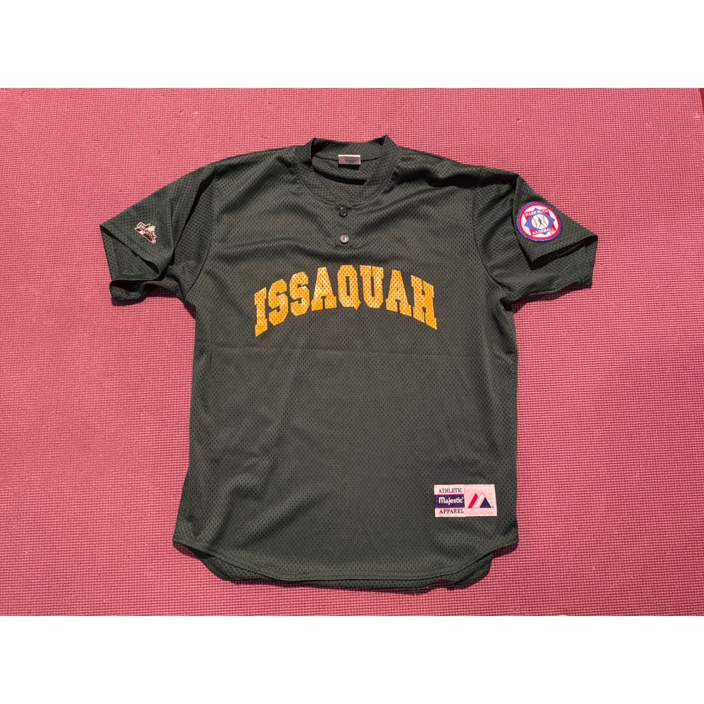 Vintage Majestic Issaquah Babe Ruth Baseball Jersey Green Mesh Mens Large 16 USA